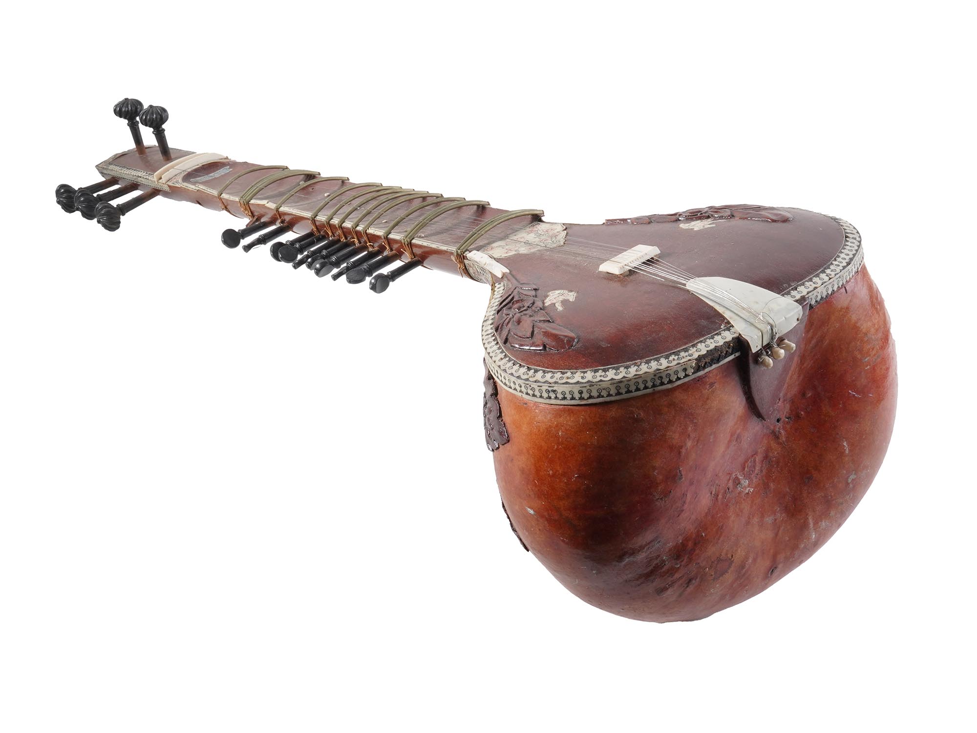 INDIAN CARVED STRING MUSICAL INSTRUMENT SITAR PIC-2
